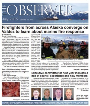 Cover of July 2015 Observer newsletter